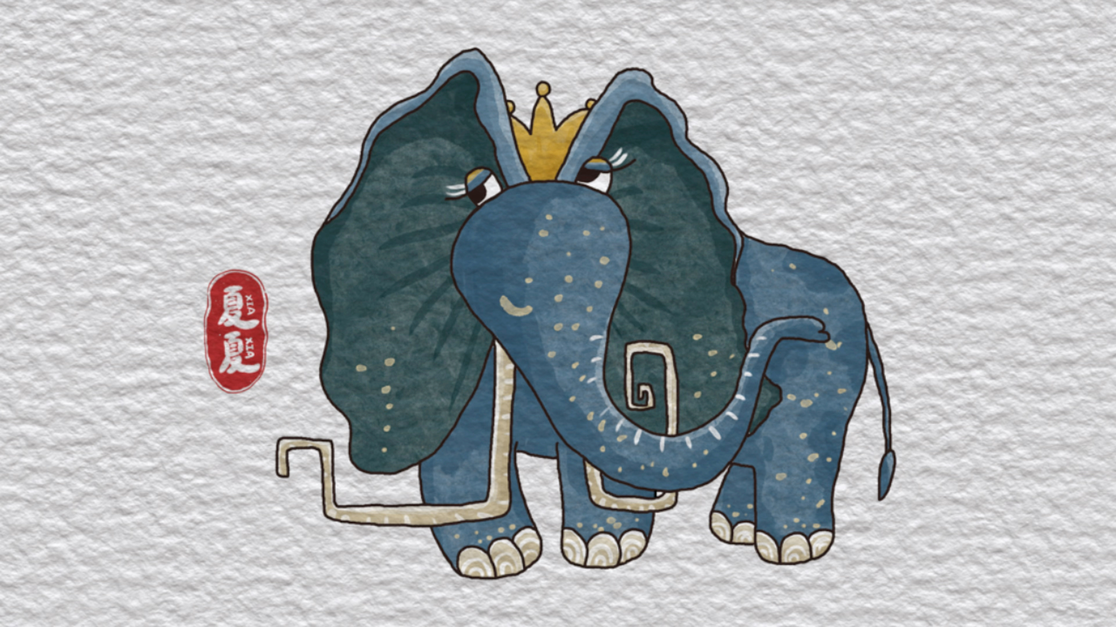 简笔画大象的简单绘画