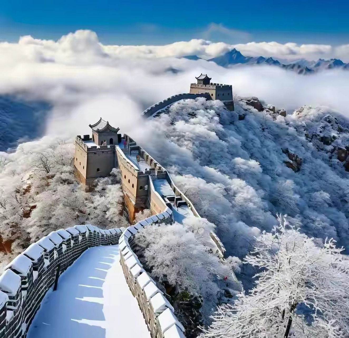 慕田峪雪景图片