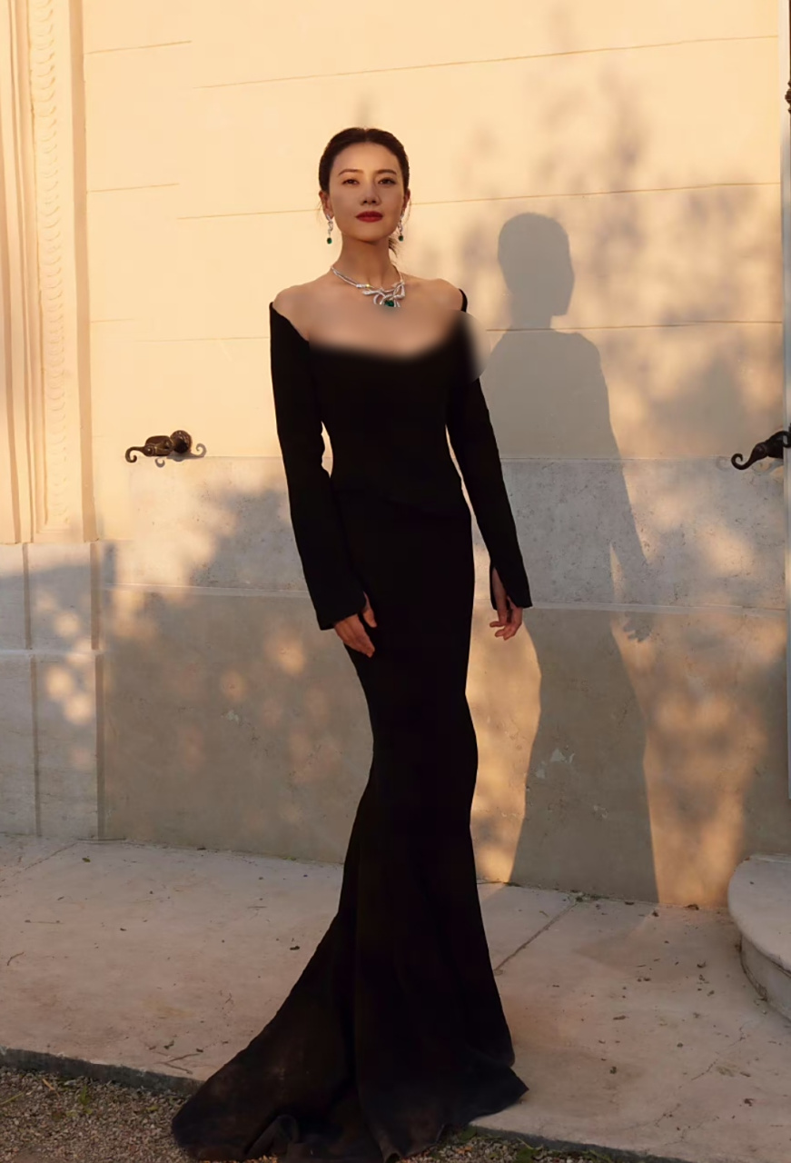 高圆圆工作室分享活动美照,高级感的黑色礼服衬托她的好气质,简单大方