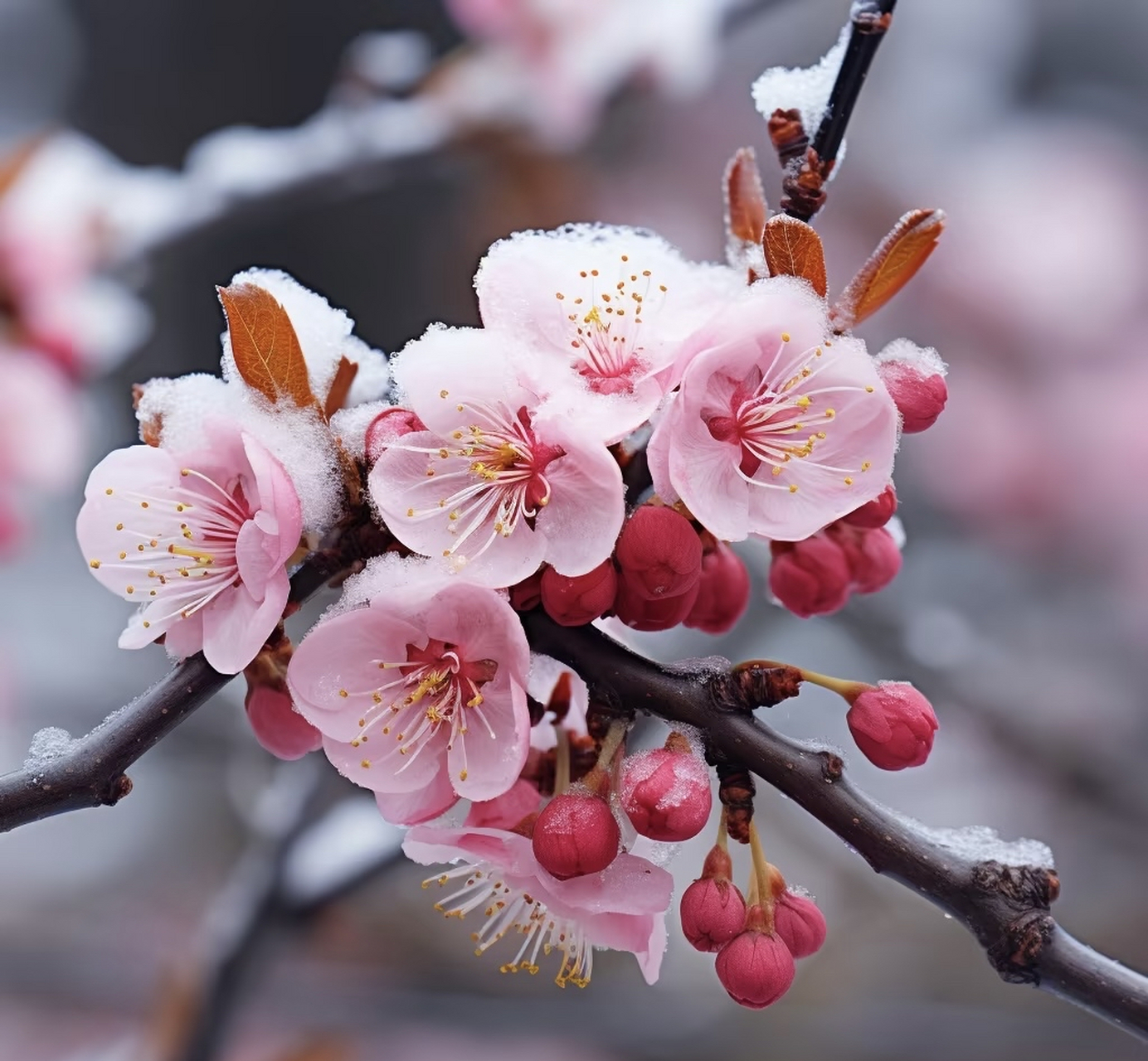 冬日好去处# 喜欢东北的冬天,在冰冷的冬日,大雪纷飞的时候,只有梅花