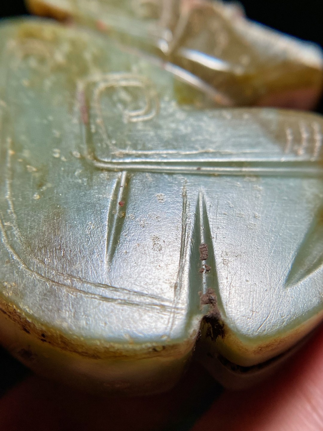 周 和田玉青玉 玉牛 挂件 把件