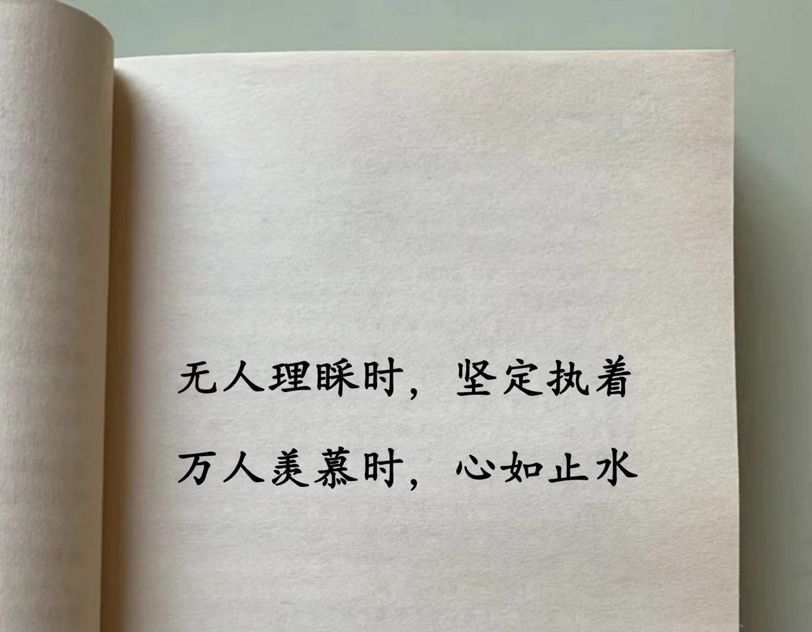 无人理睬时 坚定执着 万人羡慕时 心如止水