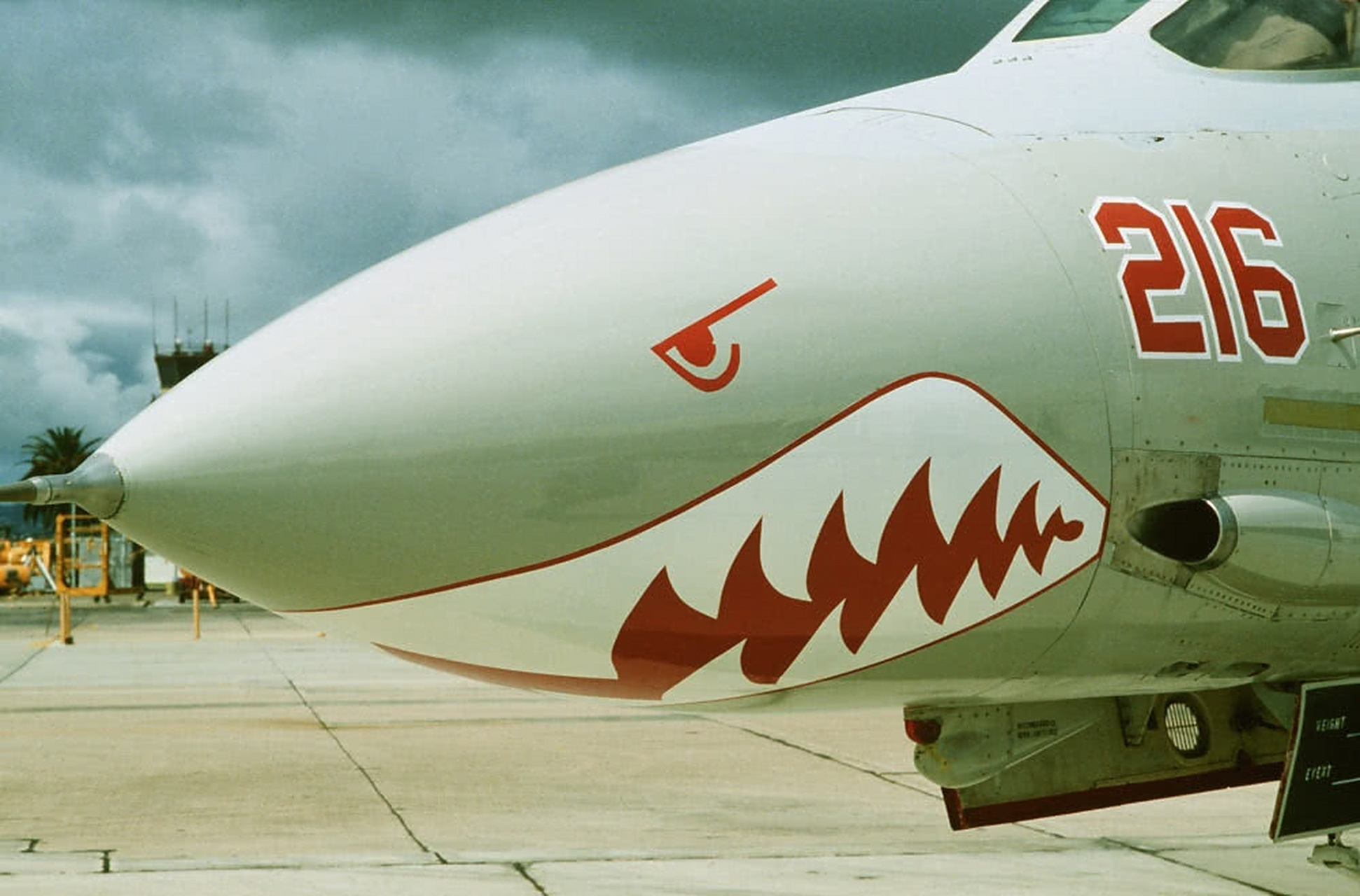 鲨鱼嘴涂装是一种经典的飞机涂装,通常出现在战斗机,攻击机和直升机上