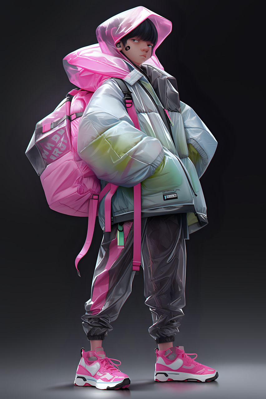 朋克风的少年服装设计#ai绘画# #服装# #壁纸