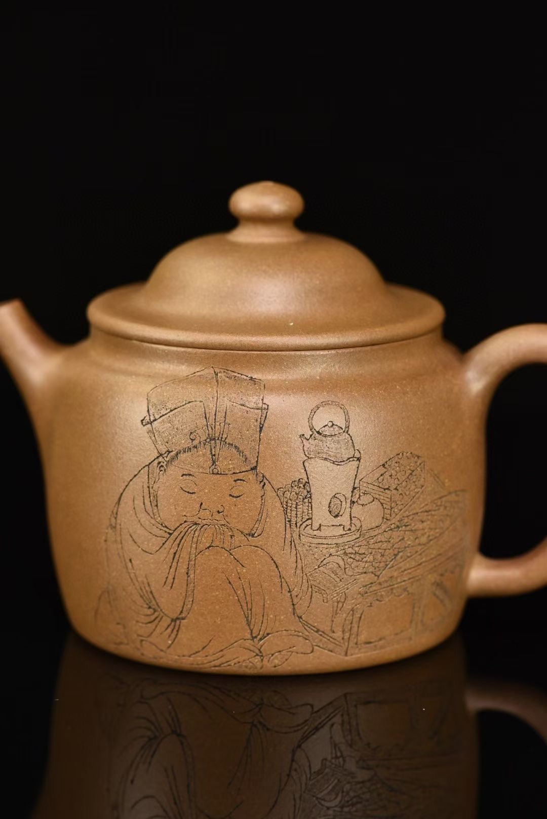 宜兴紫砂壶张重庆全手工笠帽壶原矿段泥200cc