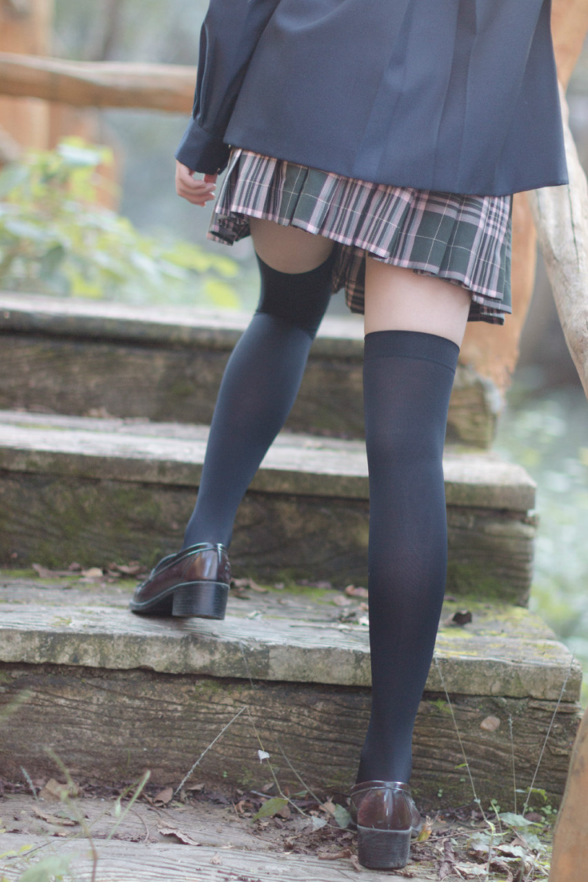 jk黑色过膝袜 美少女#服装