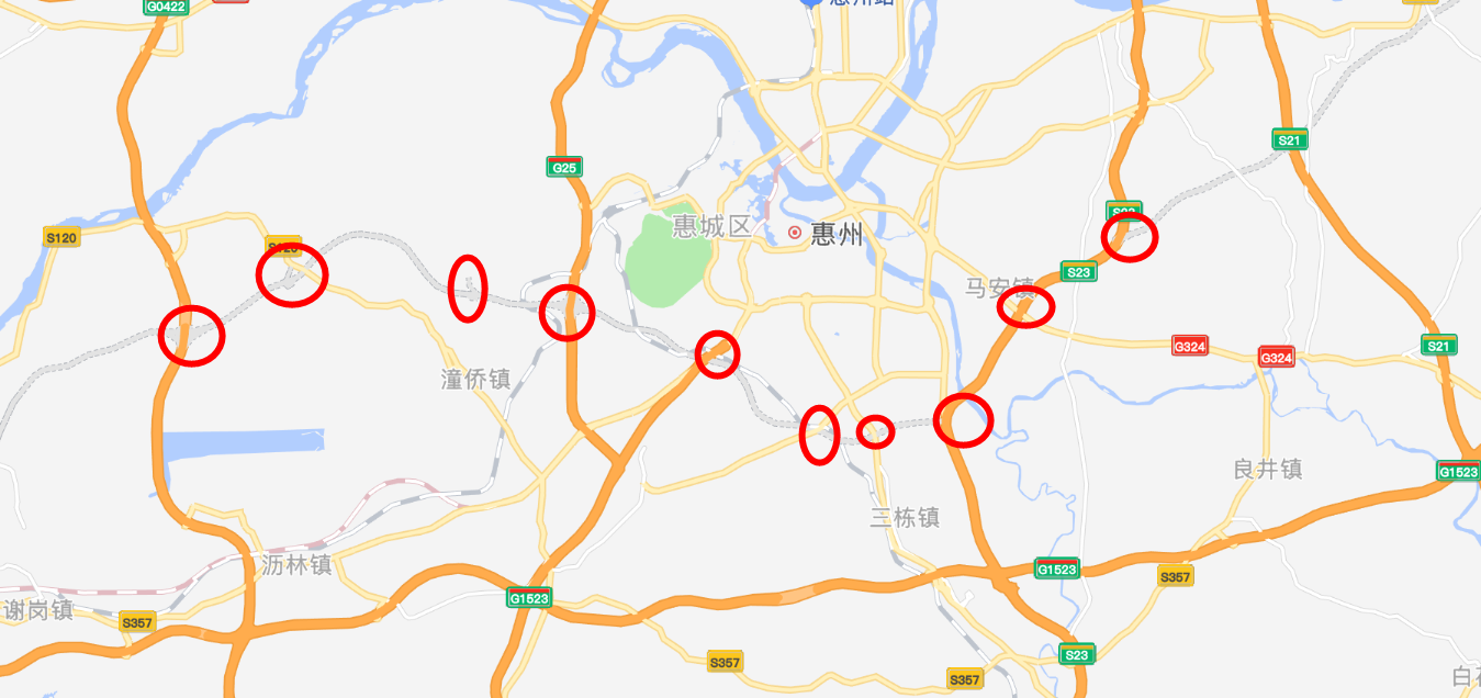 河惠莞高速全程线路图图片