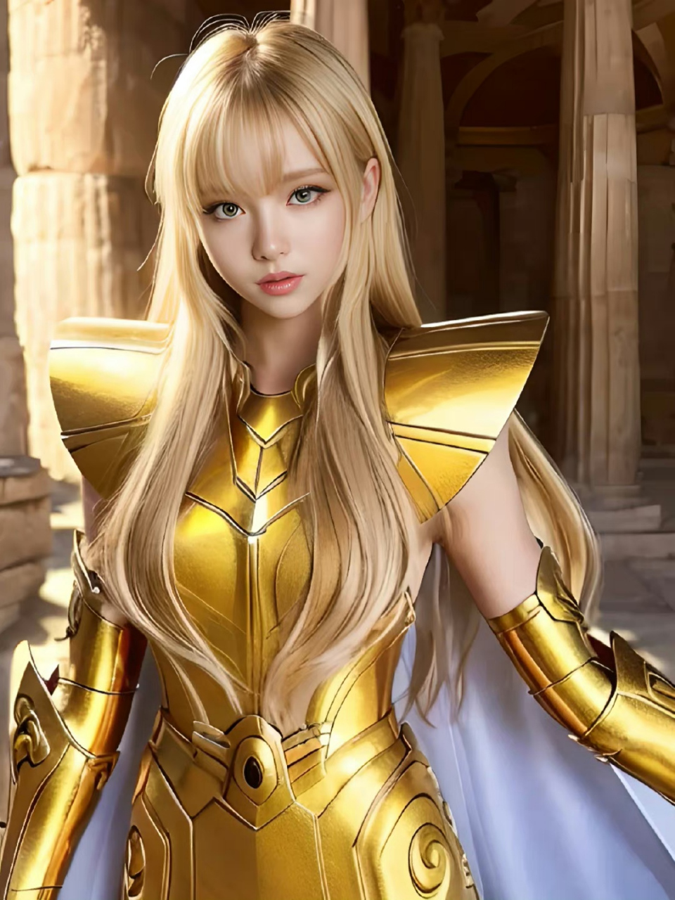 百度ai绘图黑科技# #ai绘画# 圣斗士星矢沙大王变成处女座黄金圣斗 