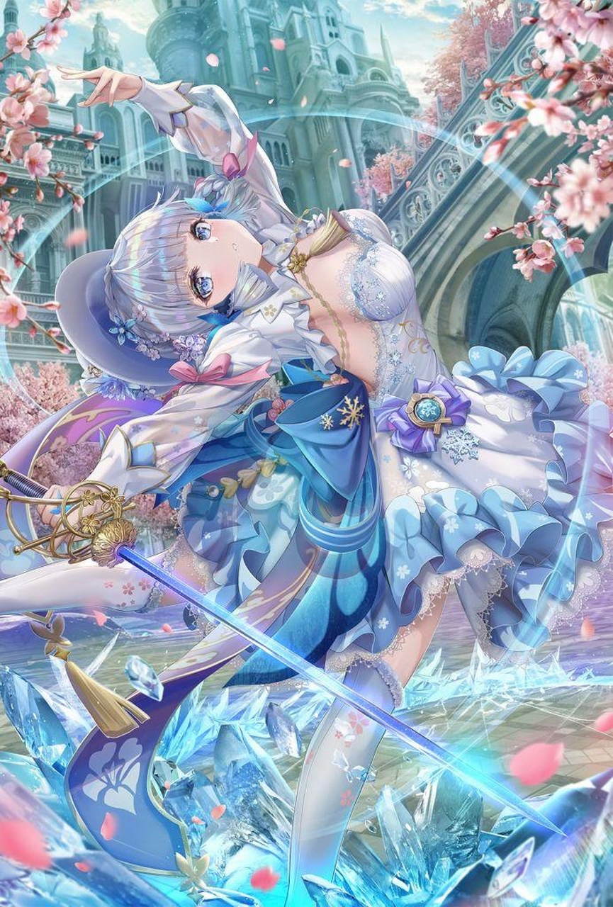 原神同人动漫# #二次元美图#  神里绫华持剑合集 这个大佬把绫华小姐