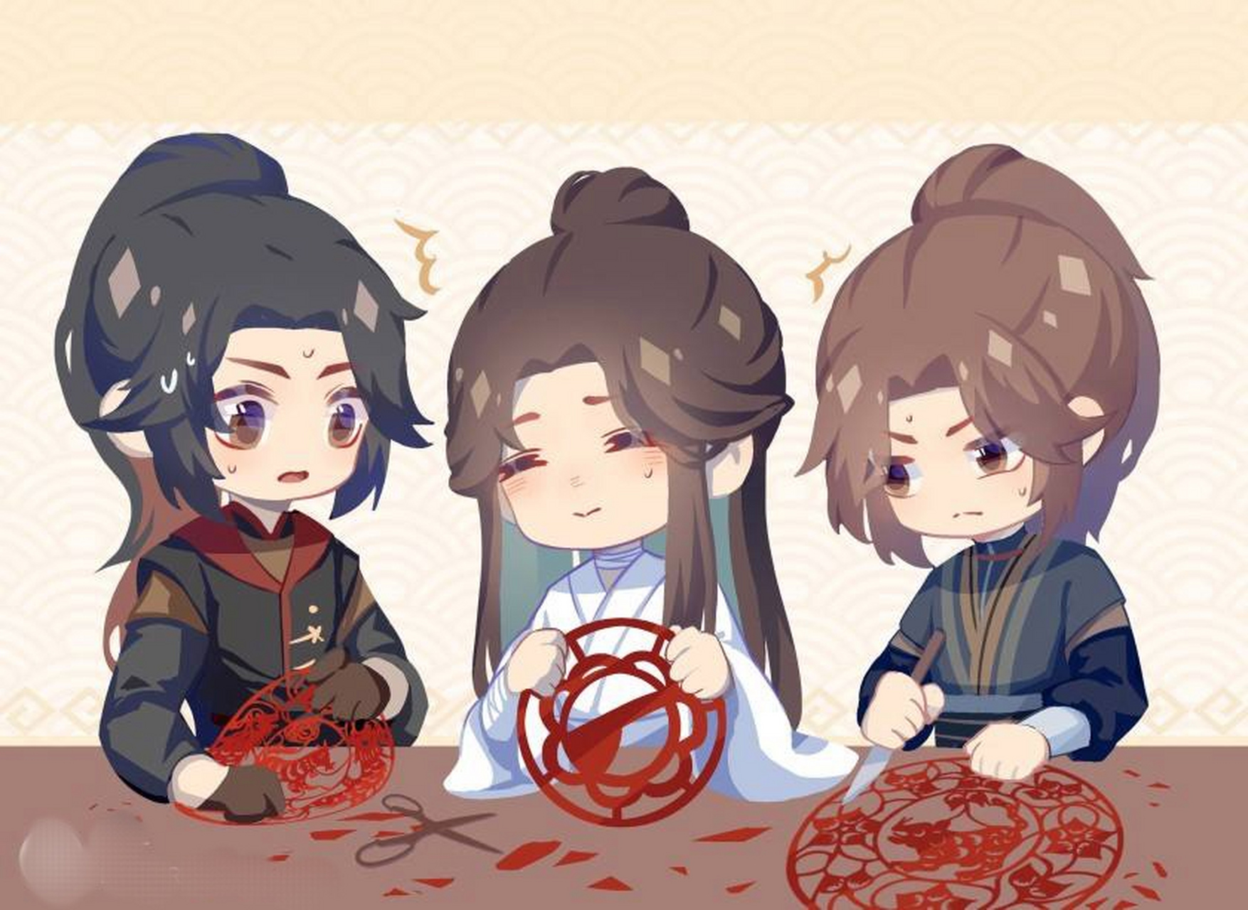 天官赐福# 原来是南风扶摇陪怜怜剪窗花.