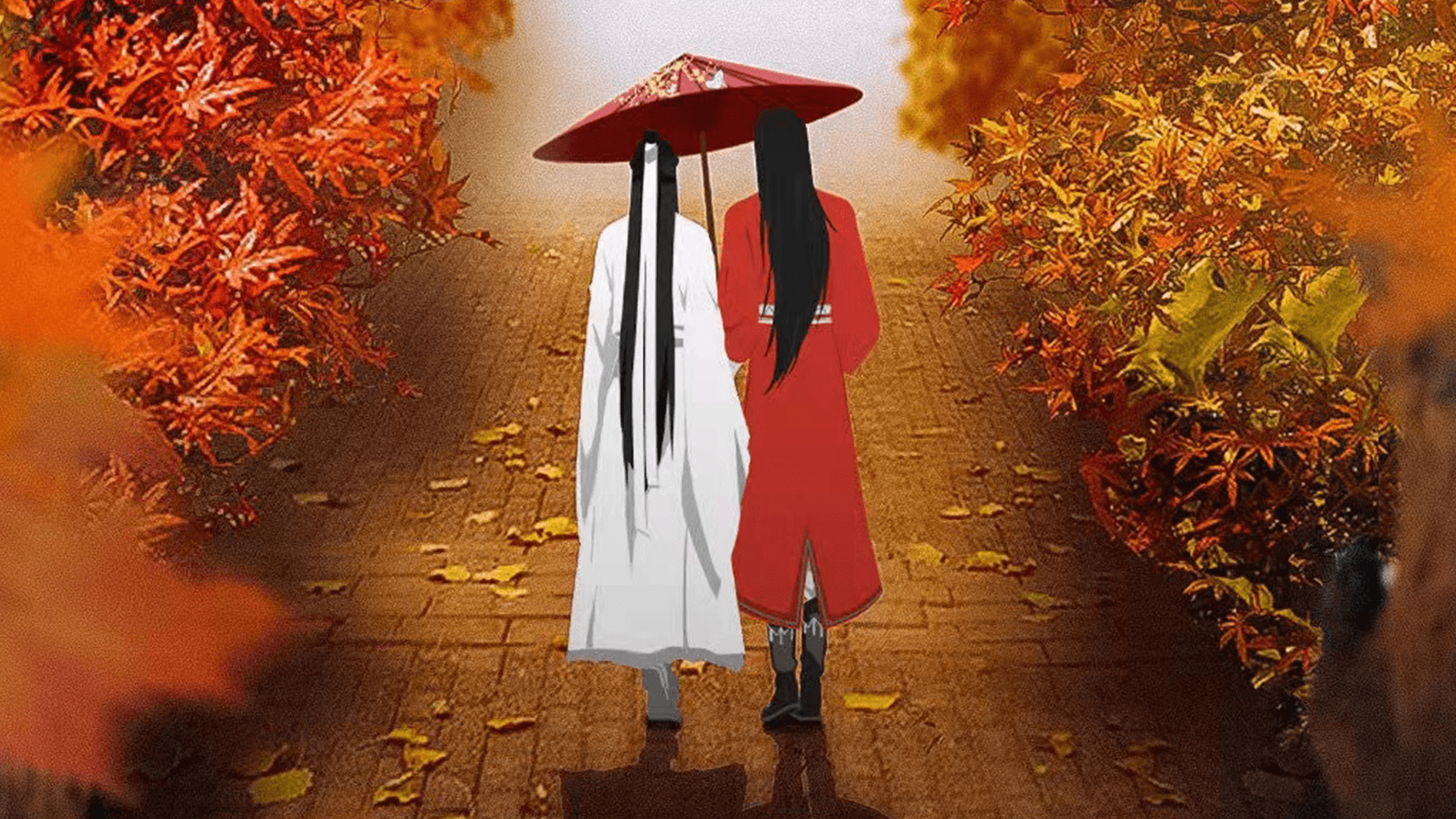 花城的伞永远都偏向怜怜#天官赐福# 动漫里打伞那幕也超级细节!