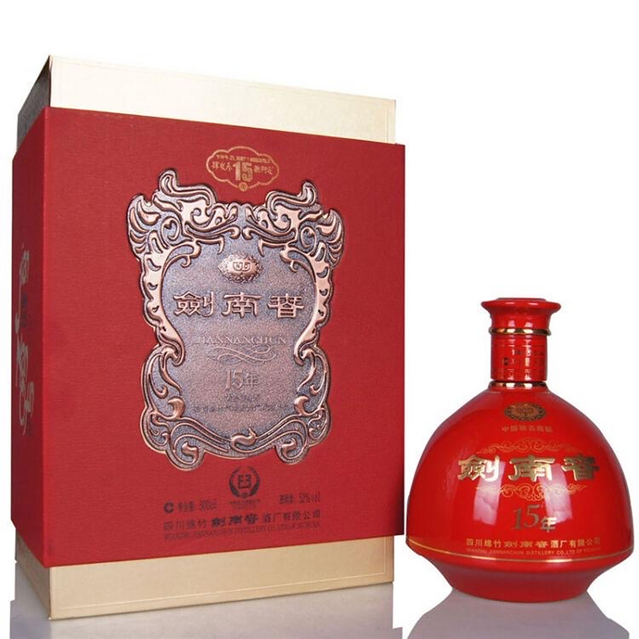 剑南春年份(已停产):2007-2013年,有10年,15年(红瓶/蓝瓶),30年(红