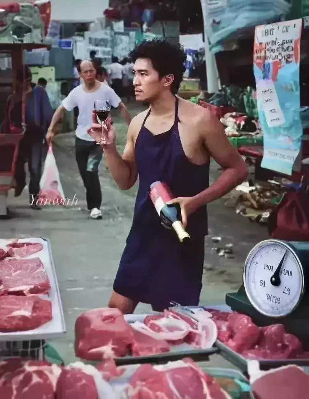 那一年周星驰摆摊卖猪肉,成就了一段经典.