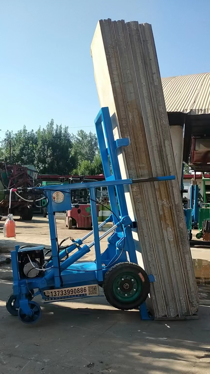 井道电梯隔墙板运板车操作演示,具备隔墙板立板机功能的运板车-度小视