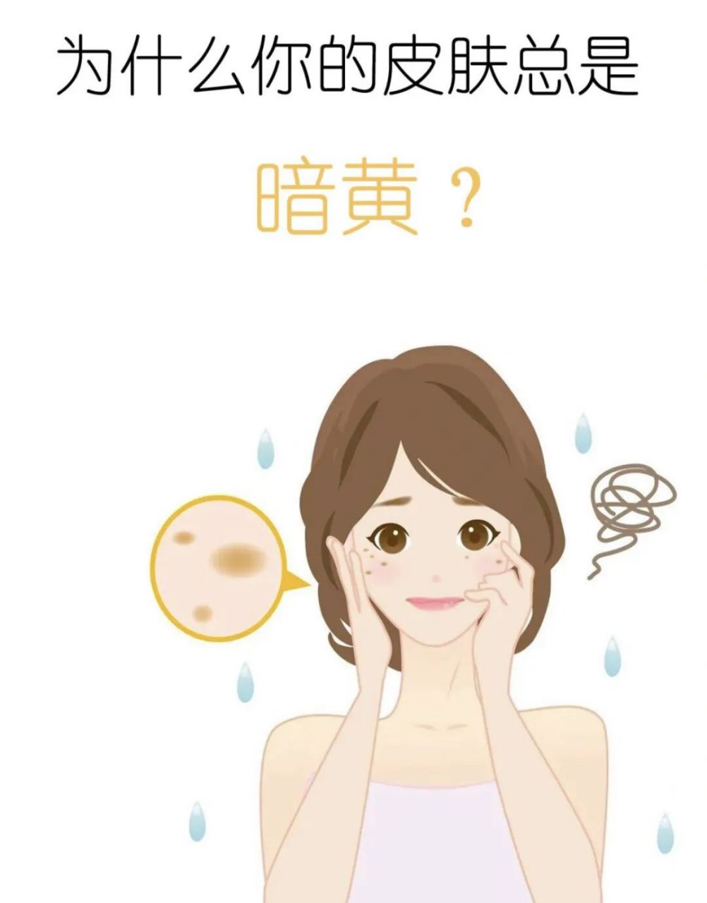 皮肤暗黄的原因: ❶ 黑色素沉着 ❷角质层氧化 ❸废旧角质堆积