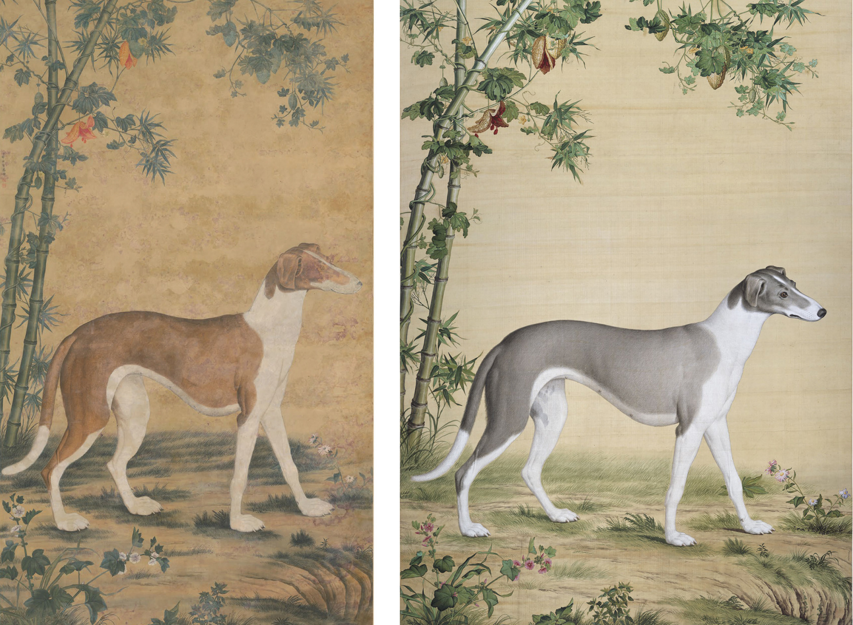 《双犬图》现藏于美国沙可乐博物馆,貌似拍卖价高达3000多万[偷笑].