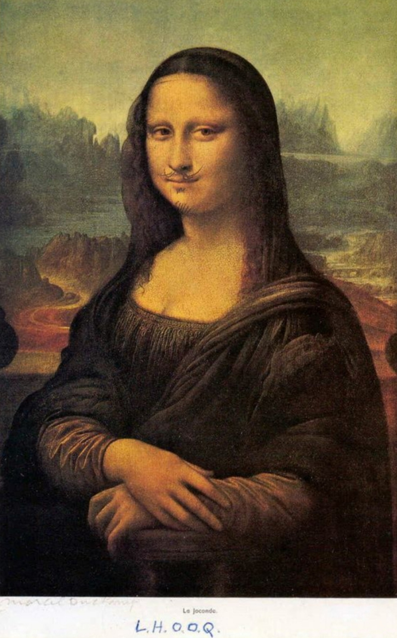 世界名画欣赏(20) 作品:带胡须的蒙娜丽莎  作者:杜尚  年代:1919年