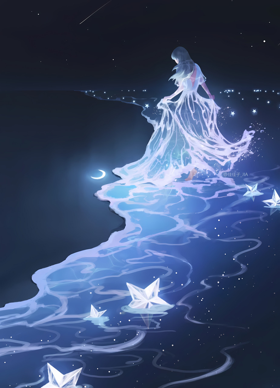 海浪成为了她的裙摆 #ai共创计划# #二次元# #ai绘画