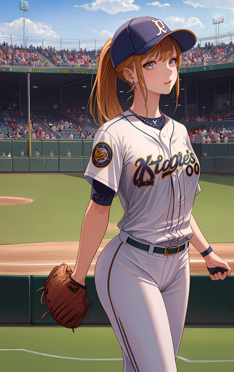 动漫壁纸# 棒球服女孩～中篇