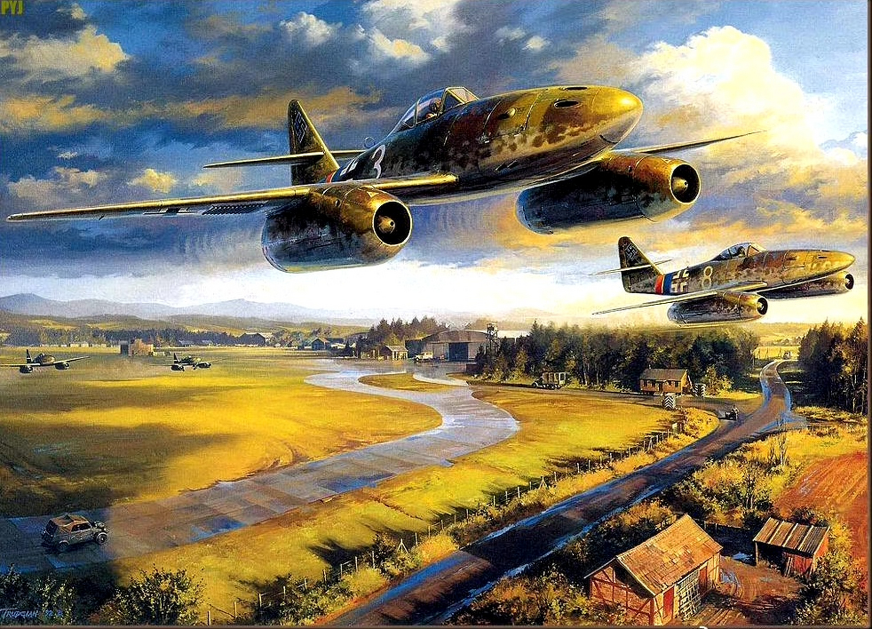 二战德军战机绘画图片