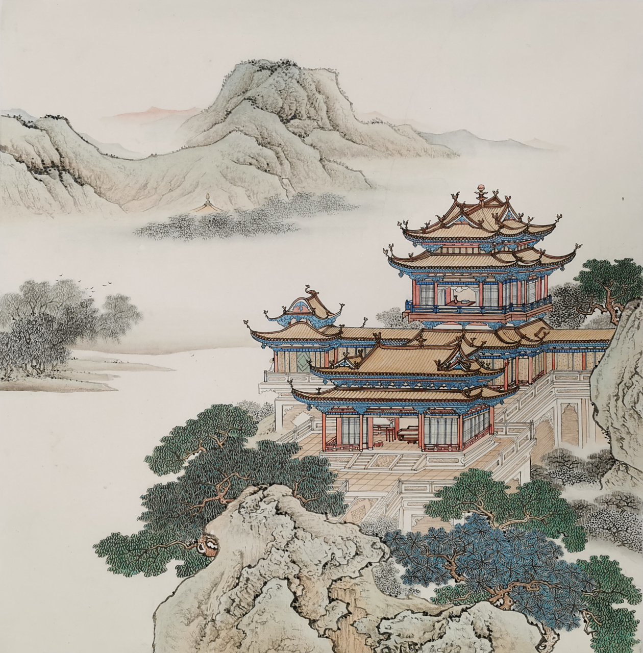 传统文化# #国画# #界画# 【界画牟雪松作品】