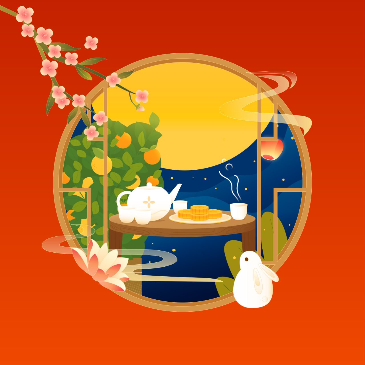 中秋节又叫仲秋,月夕,八月节,团圆节.