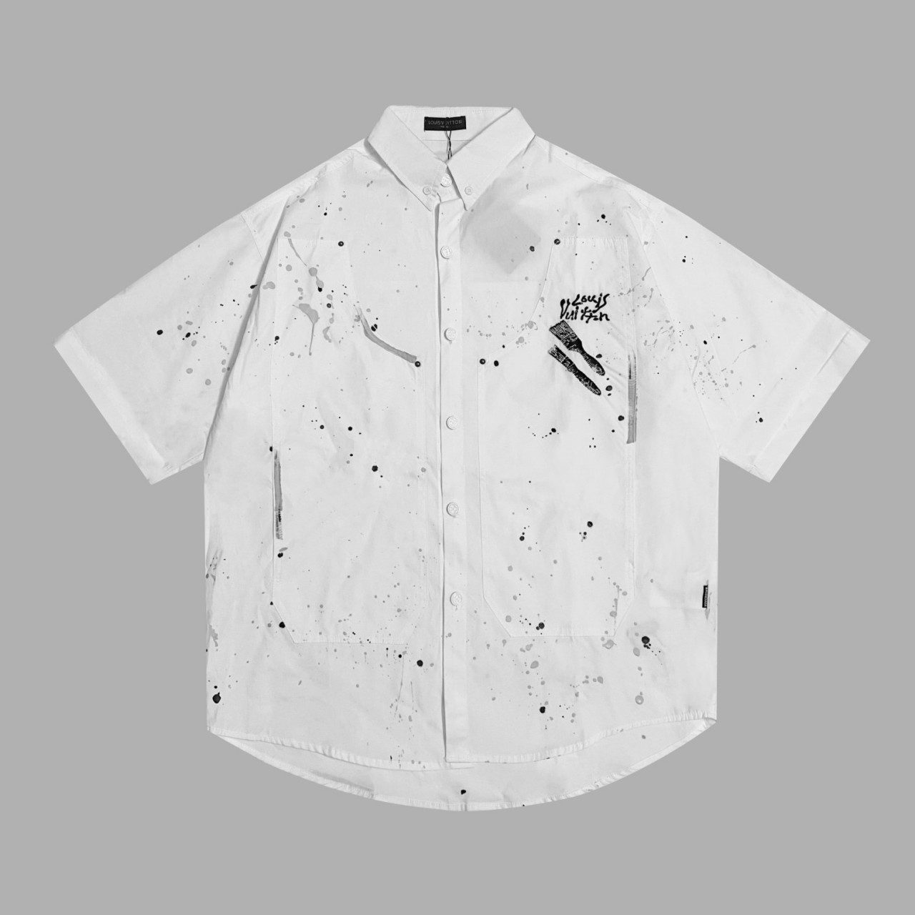 23ss 路易lv 衬衫 天丝面料 星空直喷印花工艺 背后logo点缀