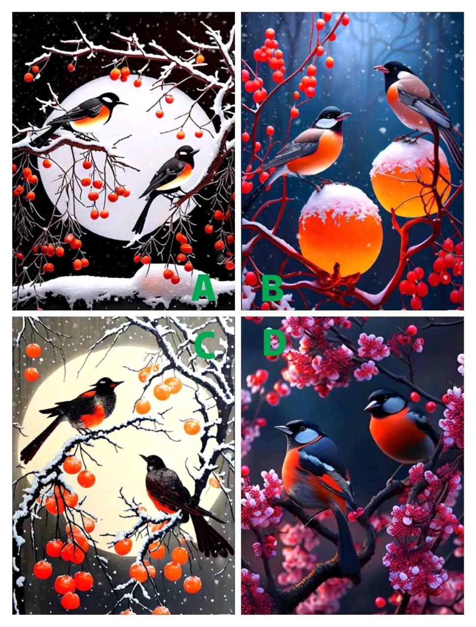 心理测试:  选择你喜欢的哪一对喜鹊,测你会迎来什么好运  #心理测试