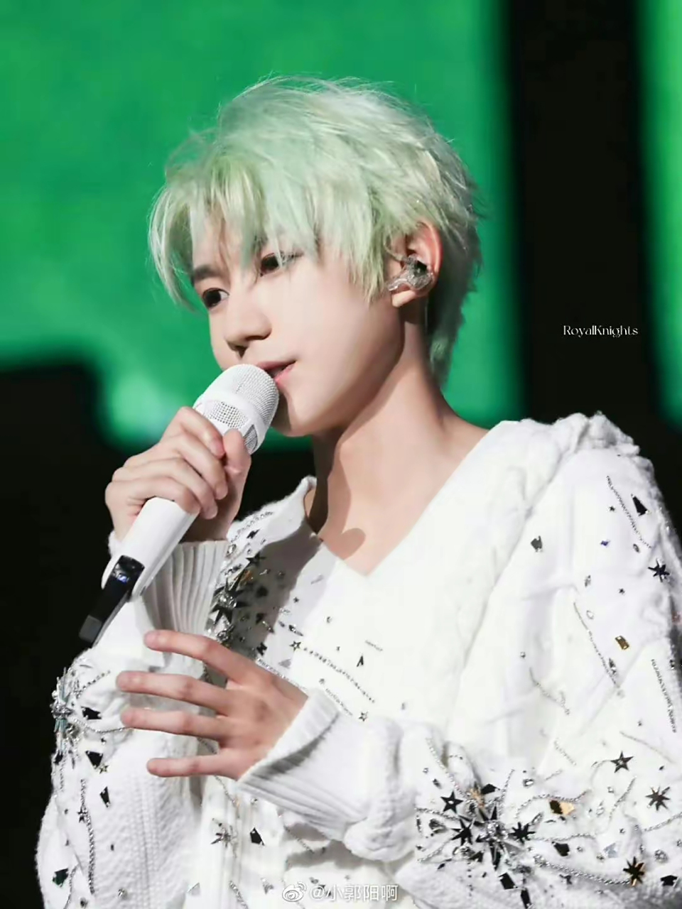 王源在上海举行演唱会,当绿发造型的王源出现在演唱会现场,真是让人