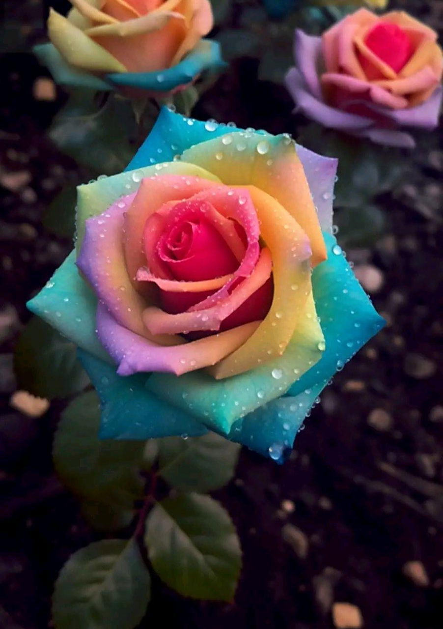 美花分享:七彩玫瑰