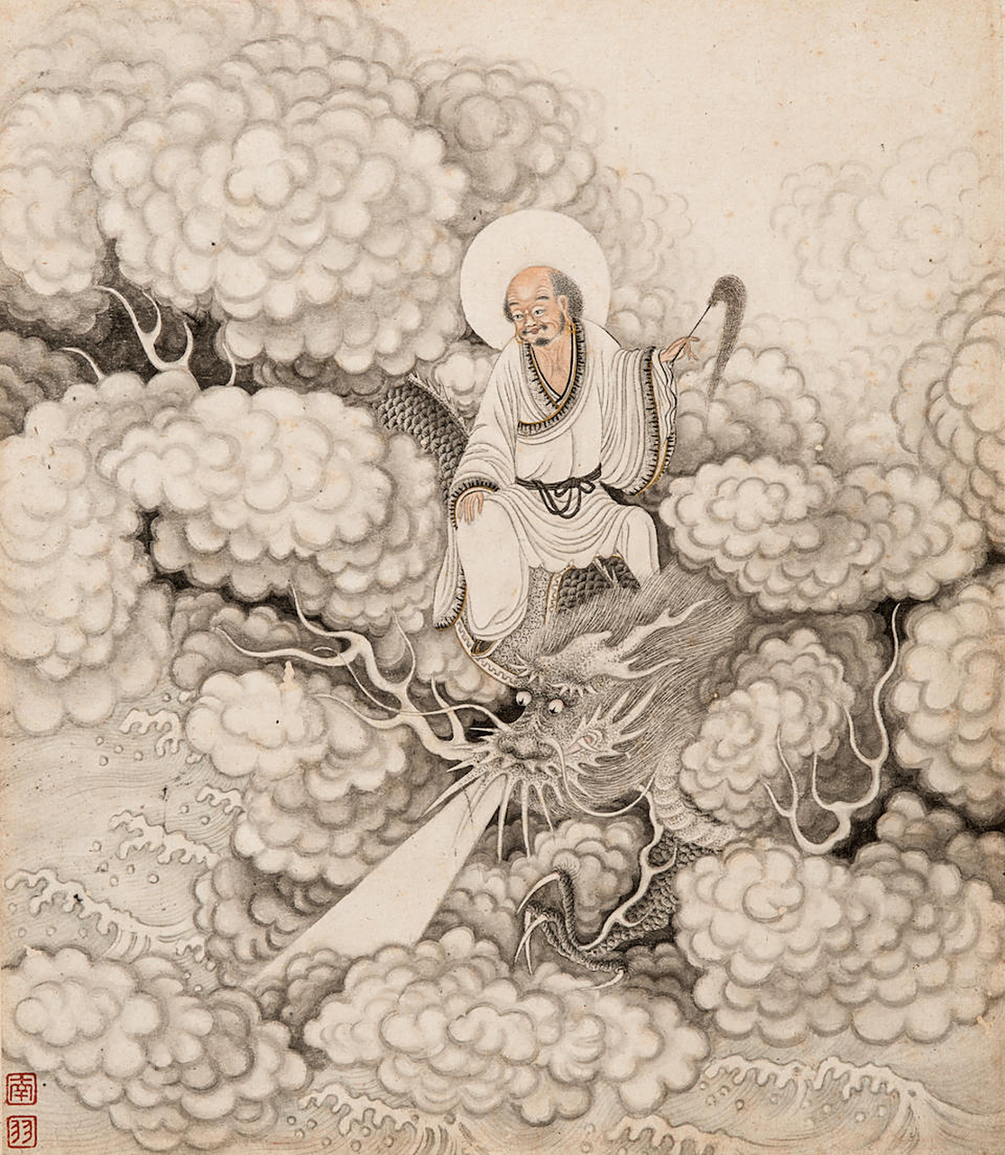 罗汉渡海图册页十二开. ​​​ #绘画欣赏