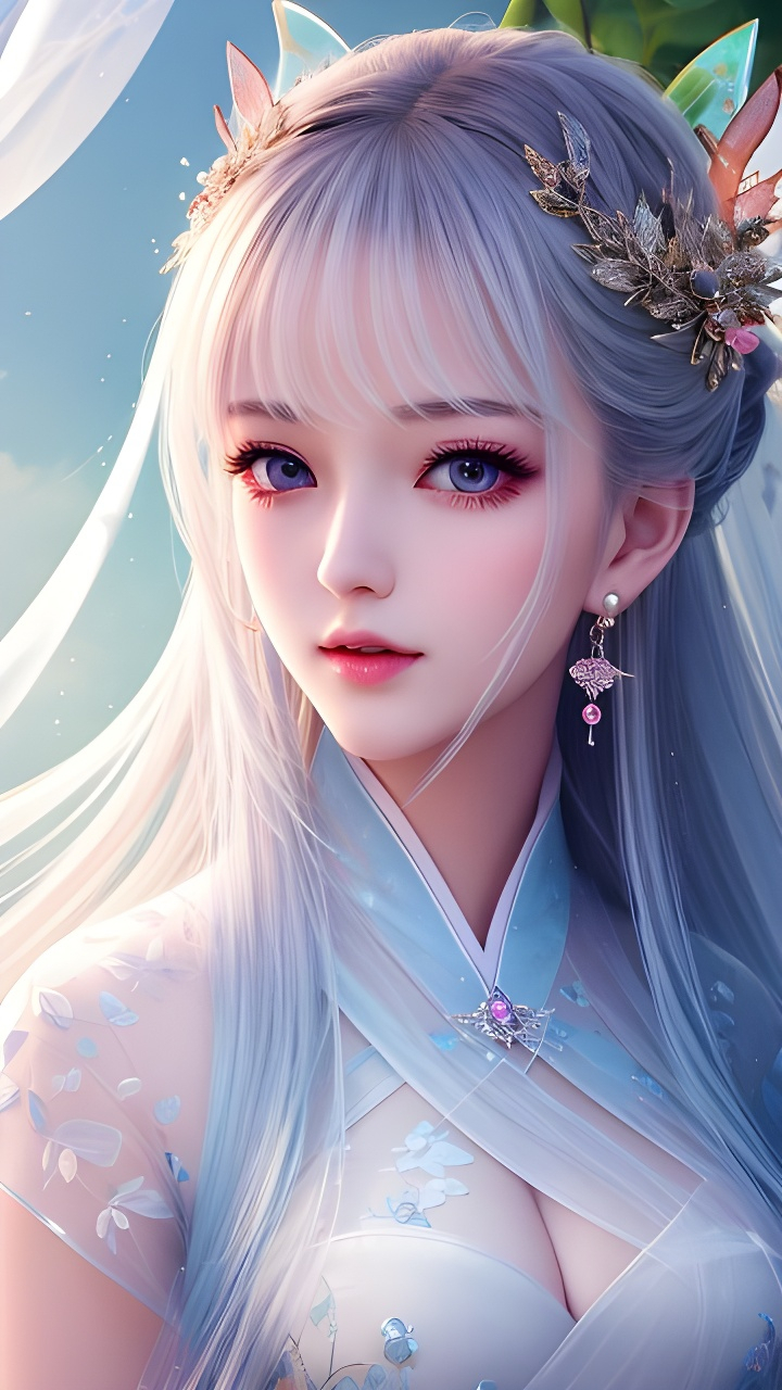 有趣表情:好看的仙气飘飘古风美女少女,手绘动漫美女头像表情手机壁纸