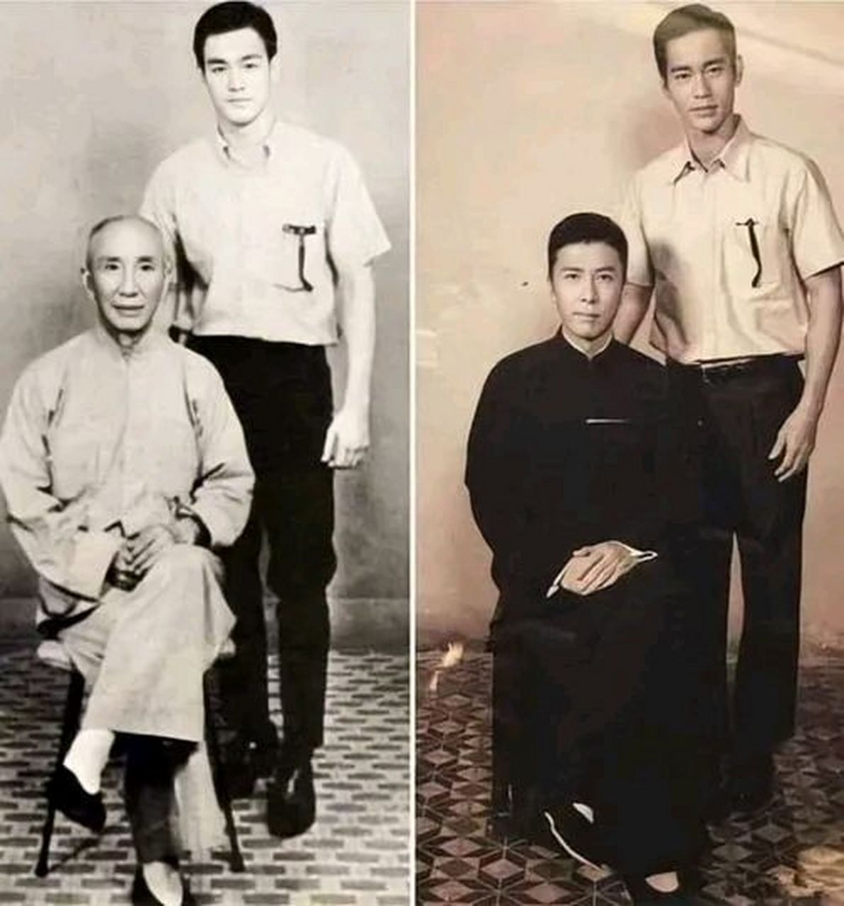 欣赏这张令人难以置信的复古照片,展现了叶问和他的传奇学生李小龙