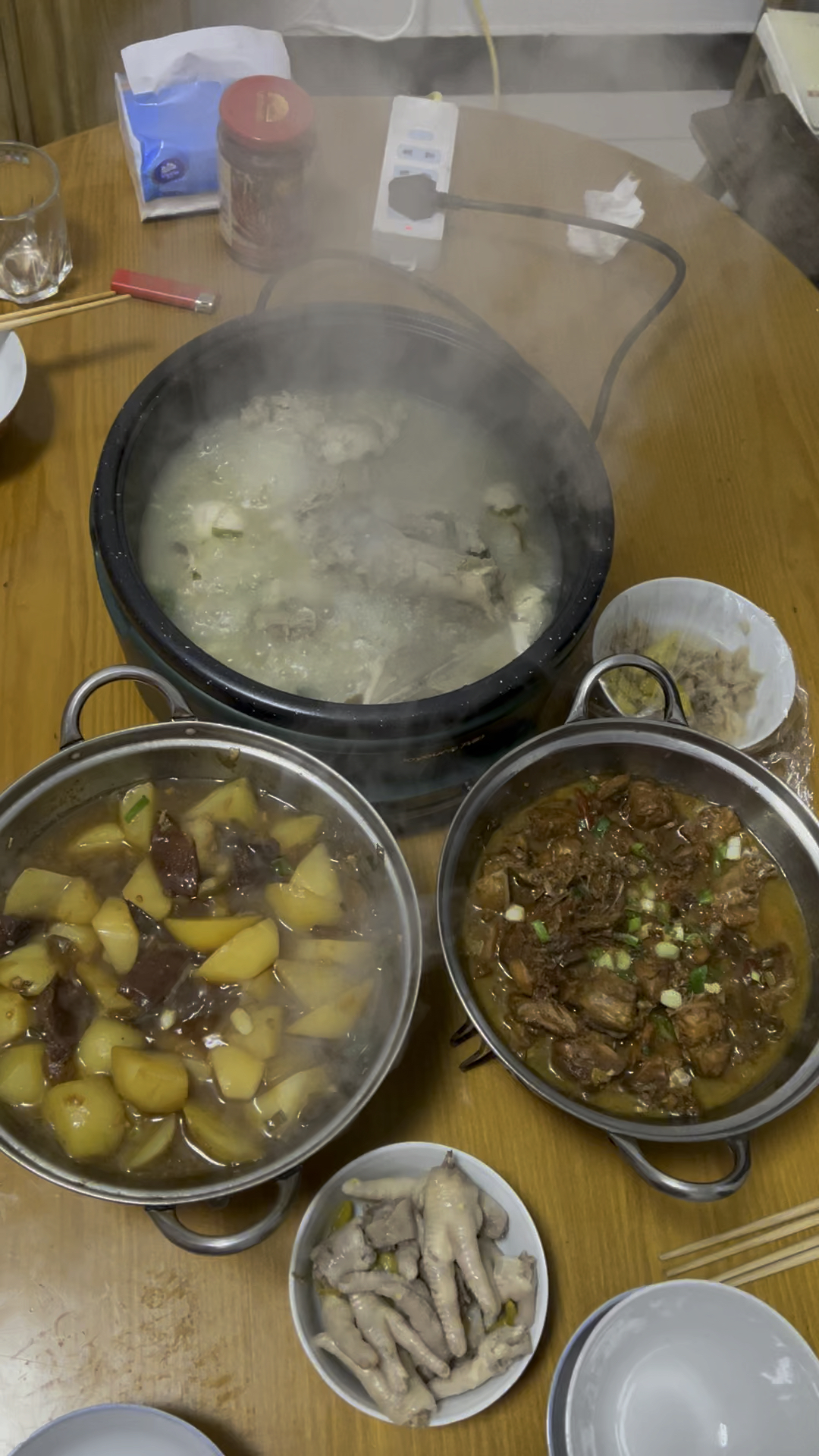 过年回农村老家第一顿晚餐,记录一下