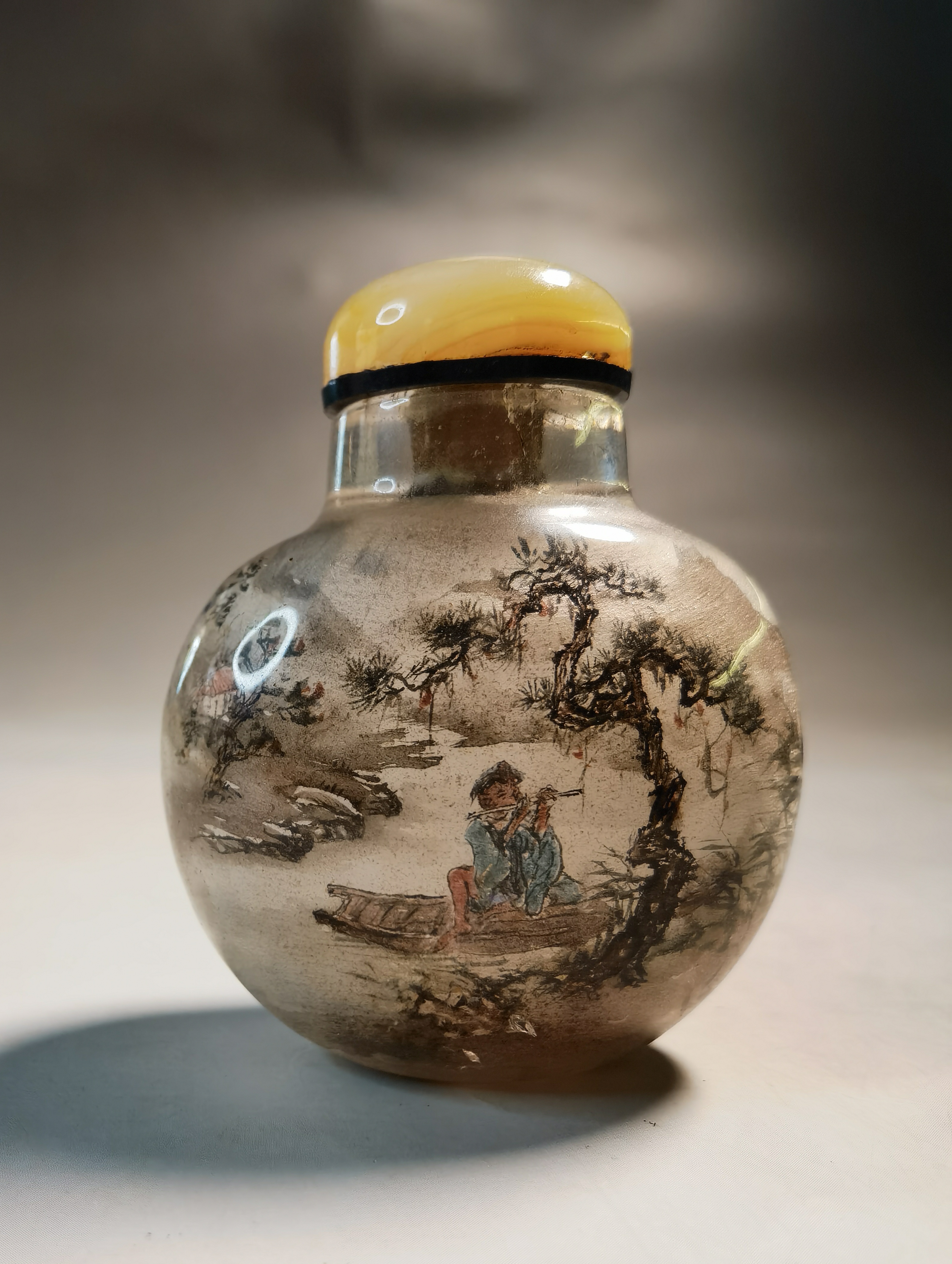 光绪周乐元水晶人物故事内画鼻烟壶