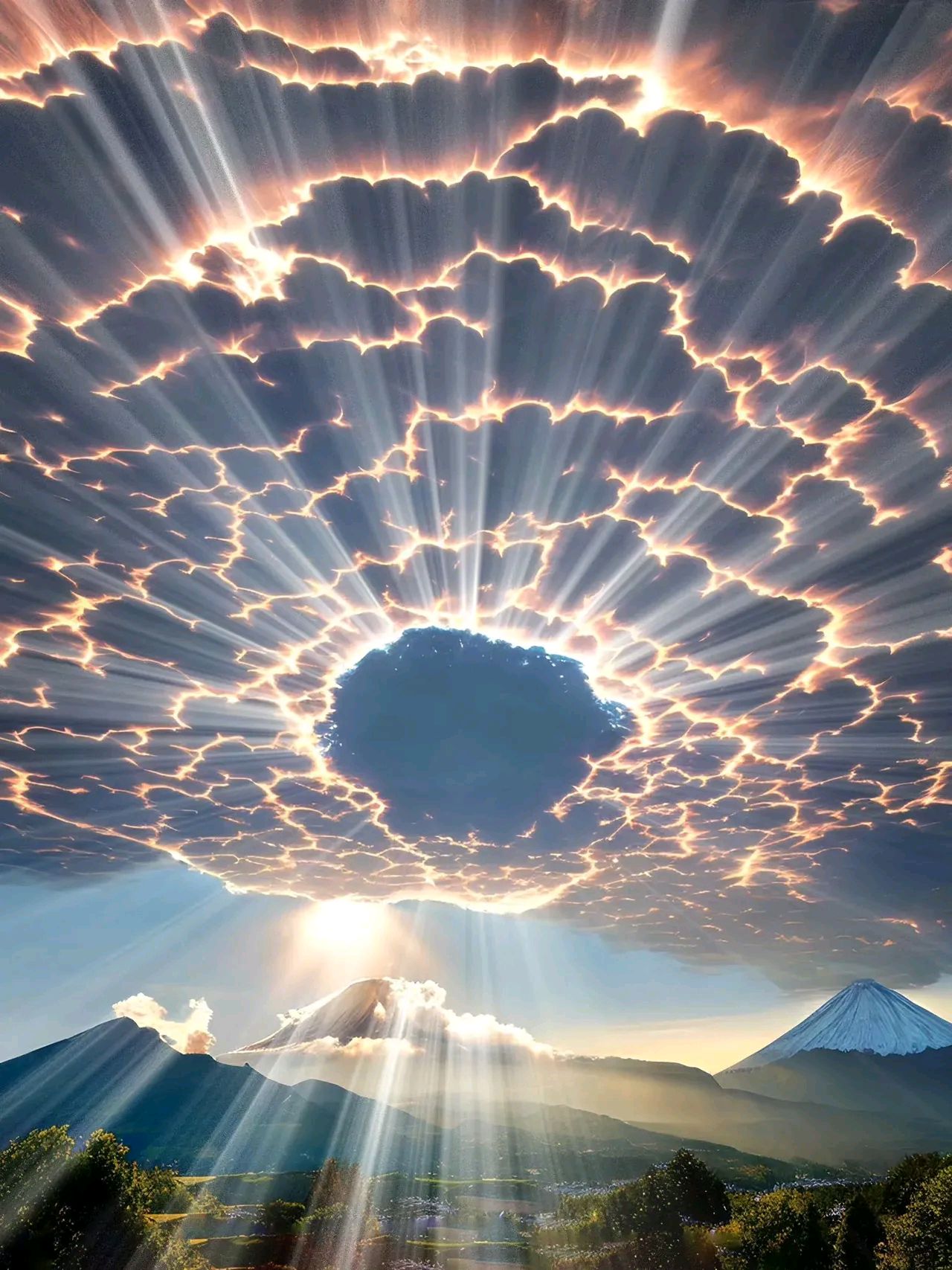 在这样的天空下,云彩飘忽变幻,绚丽多彩,给人一种梦幻的感觉,好像