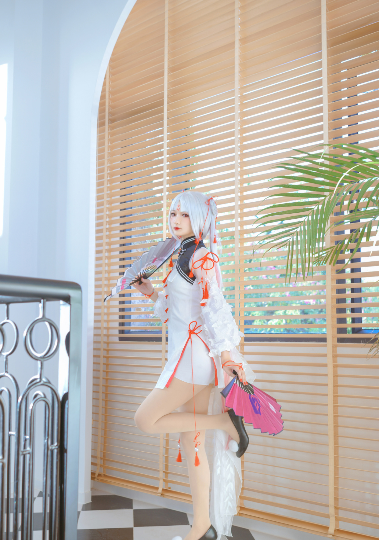 阴阳师不知火cos,这是因为穿了白丝,结果显得腿有点胖了?