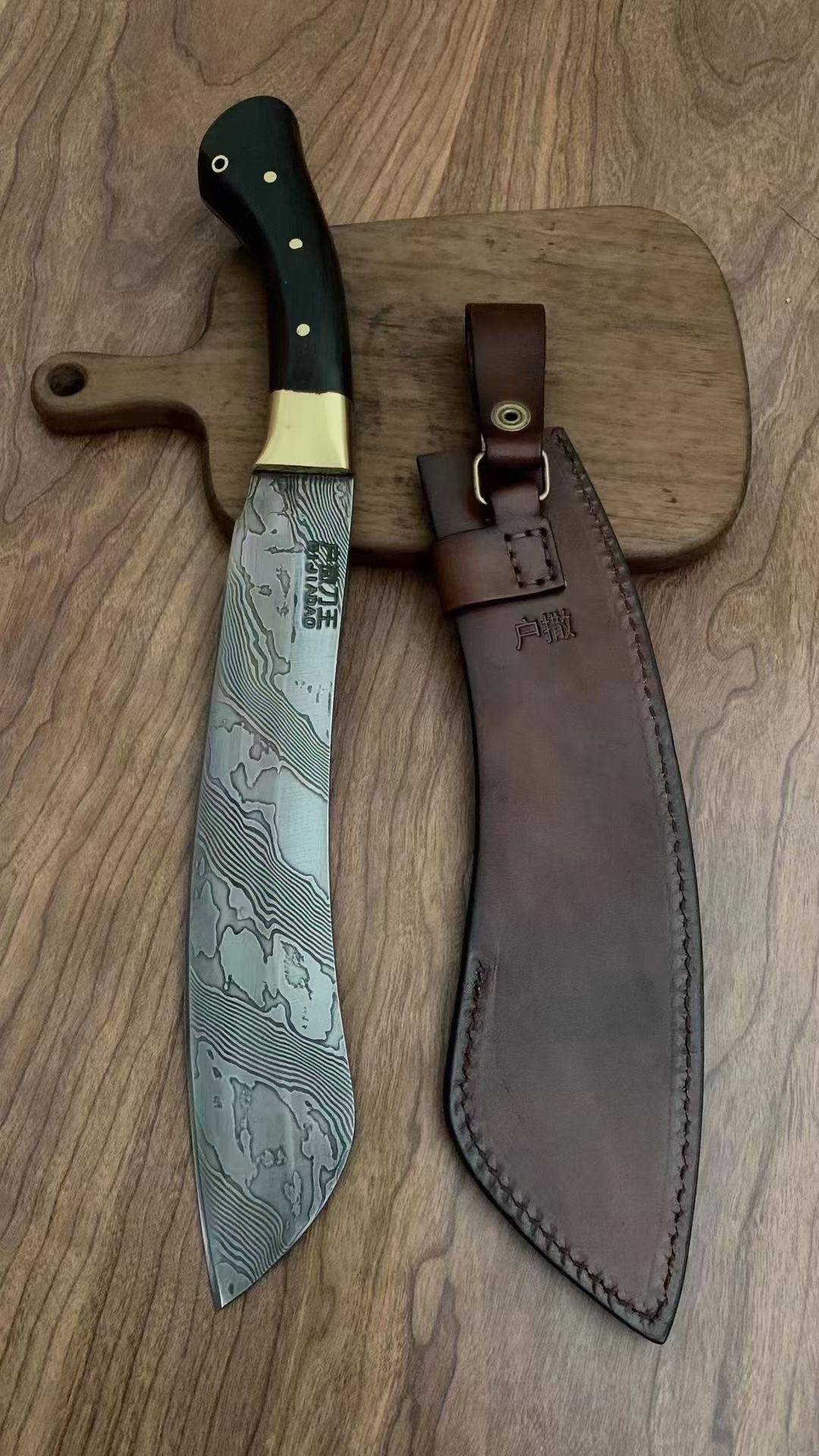 扭转纹百炼花纹钢手工打造帕兰砍刀