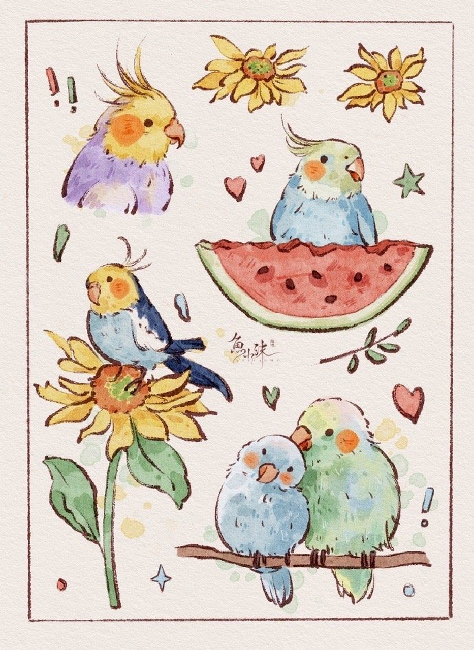 画师:鱼小沫水彩  可爱小动物[心]