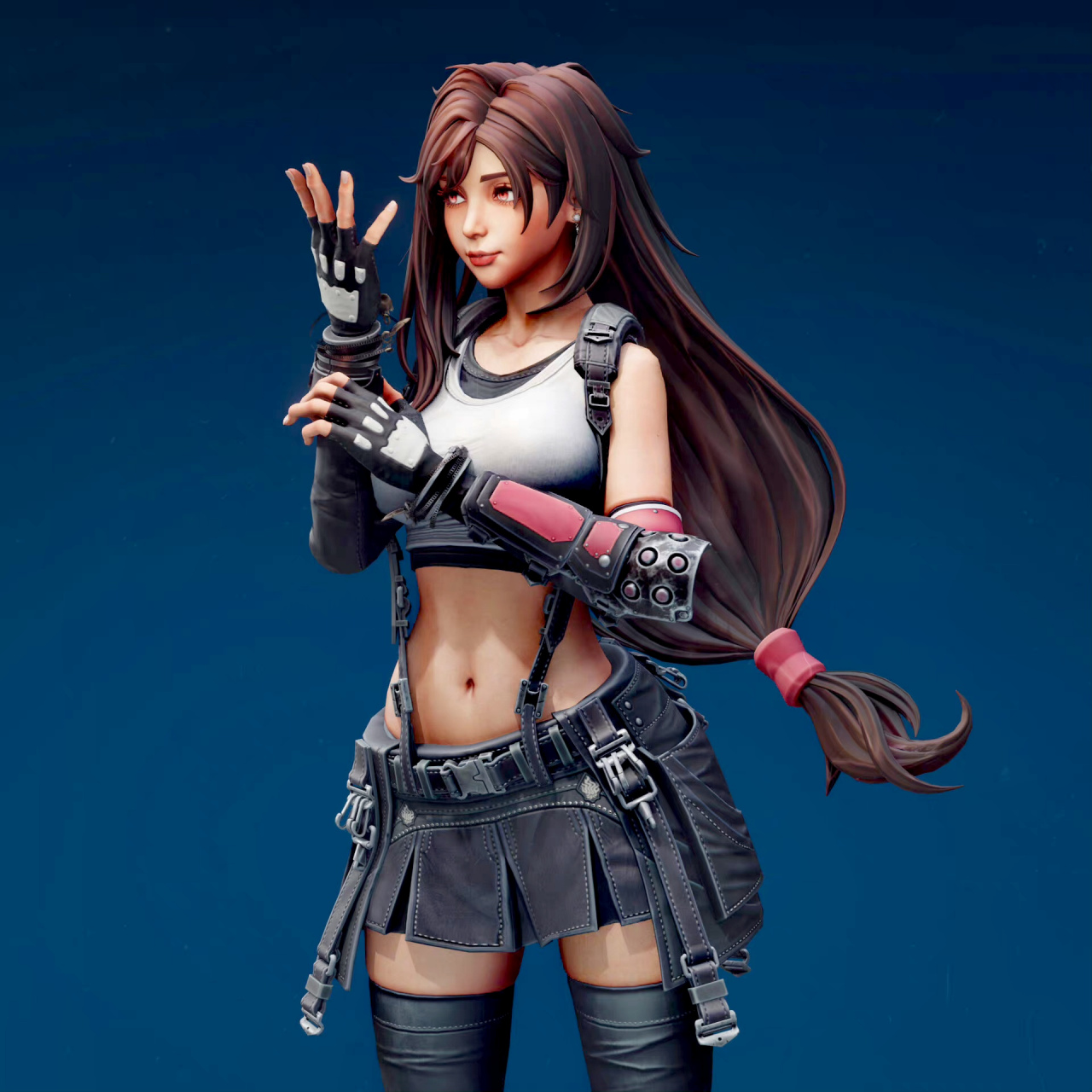 建模欣赏:蒂法,建模师won tian jing. #动漫# #模型# #最终幻想