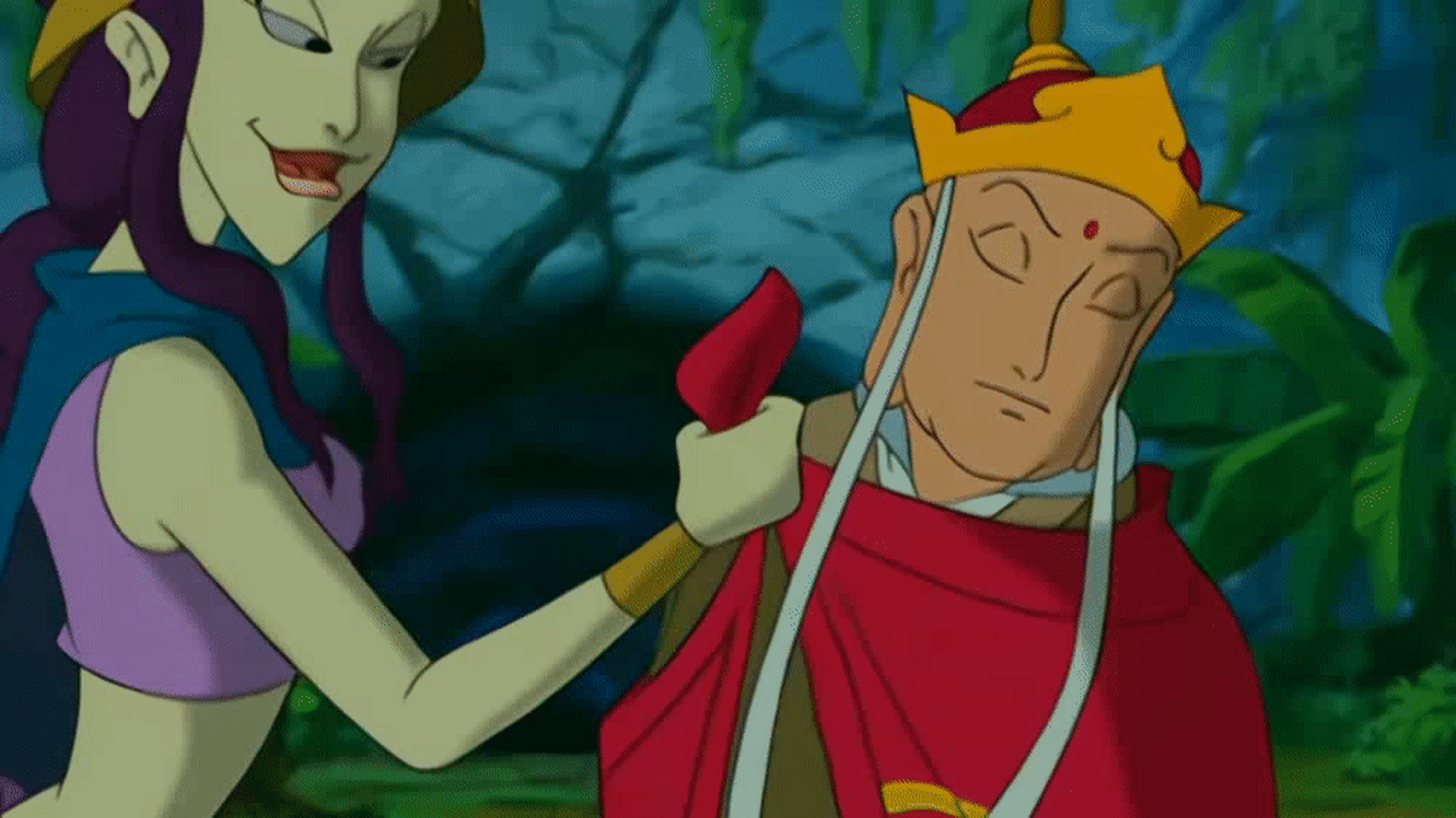 动画版西游记,这蝎子精一点也不怜香惜玉,看把唐僧打的,脸都变形了