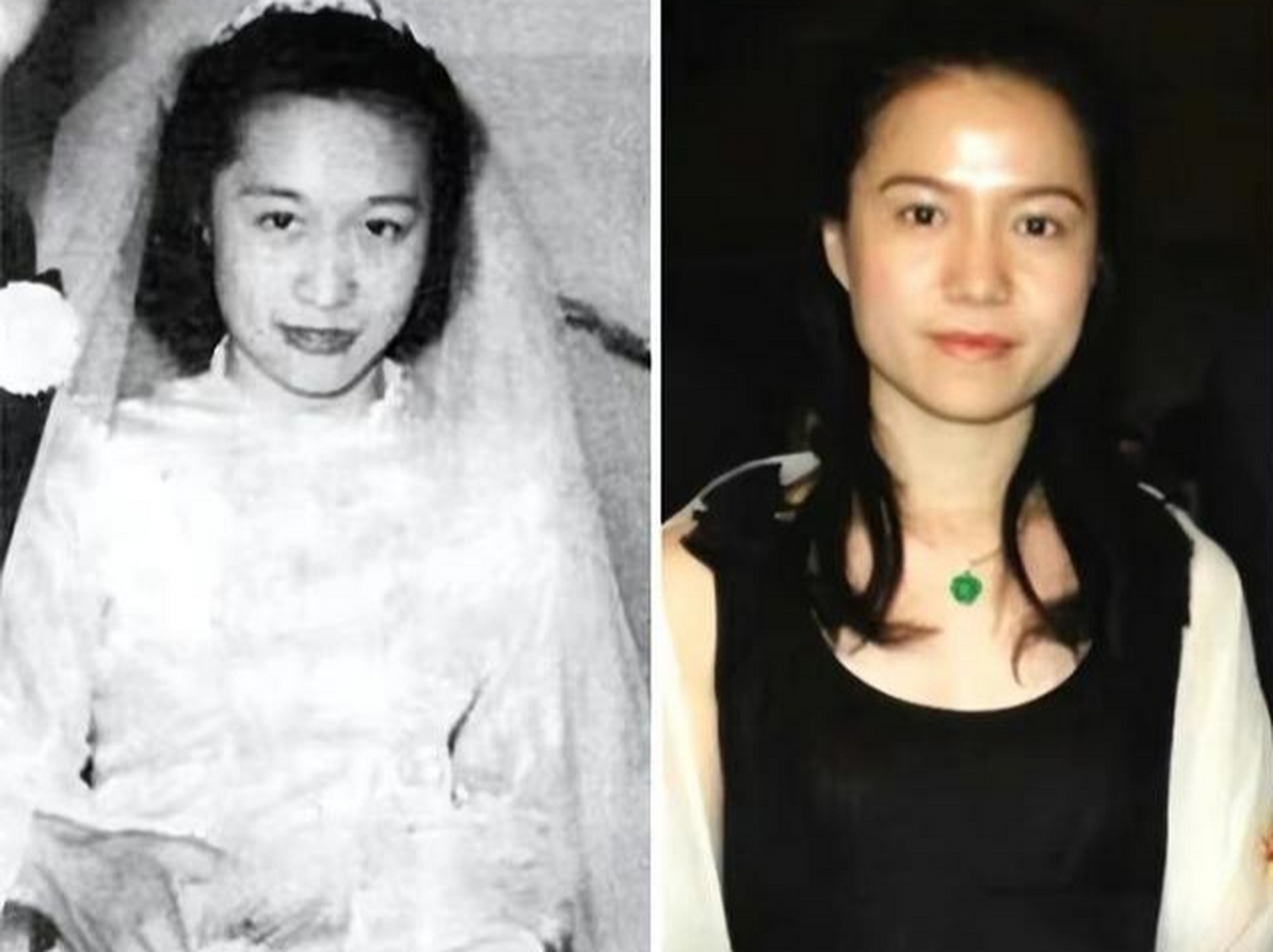 翁帆和杜致礼年轻时候的照片对比,相似度竟高达90,无论是五官还是
