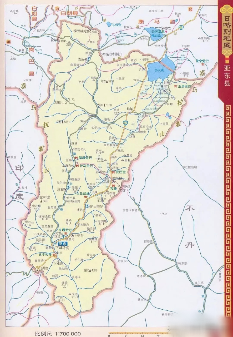 不丹的地图vs中国的地图.