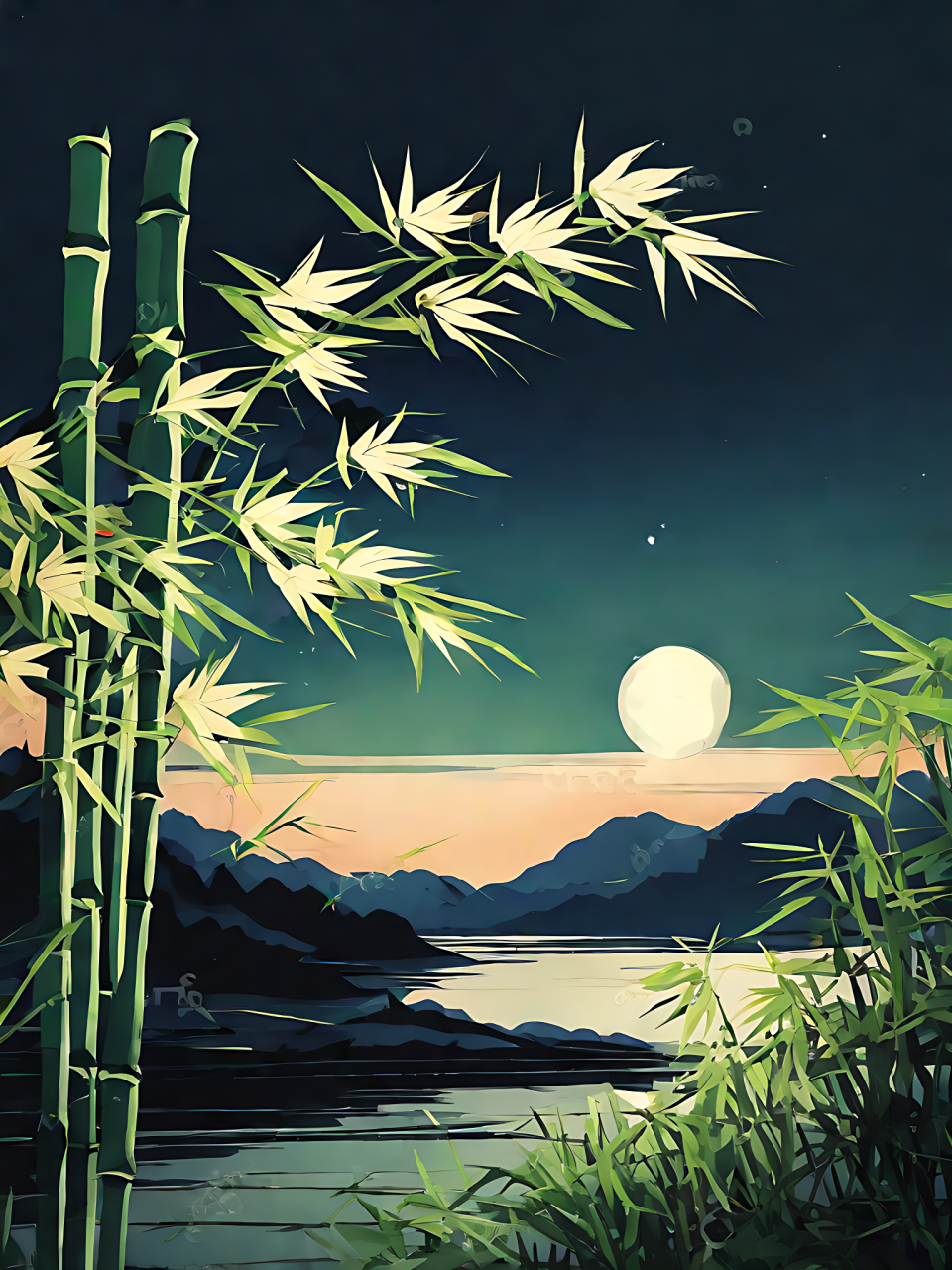 竹林深处!明月相伴!#这个冬天最想做的事# #独自宁静# #竹林