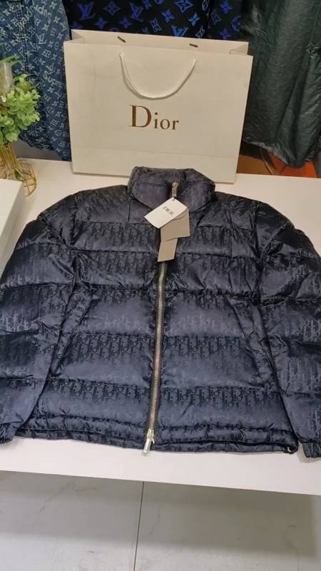 迪奥暗纹提花设计羽绒服,立领简洁大气上身极具个性优雅-度小视