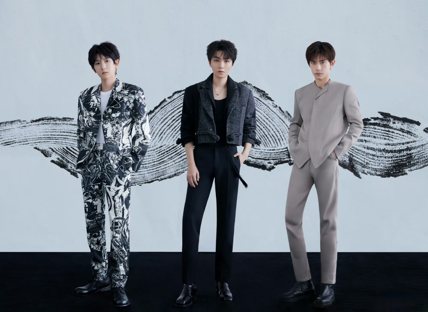 tfboys黑白水墨大片#