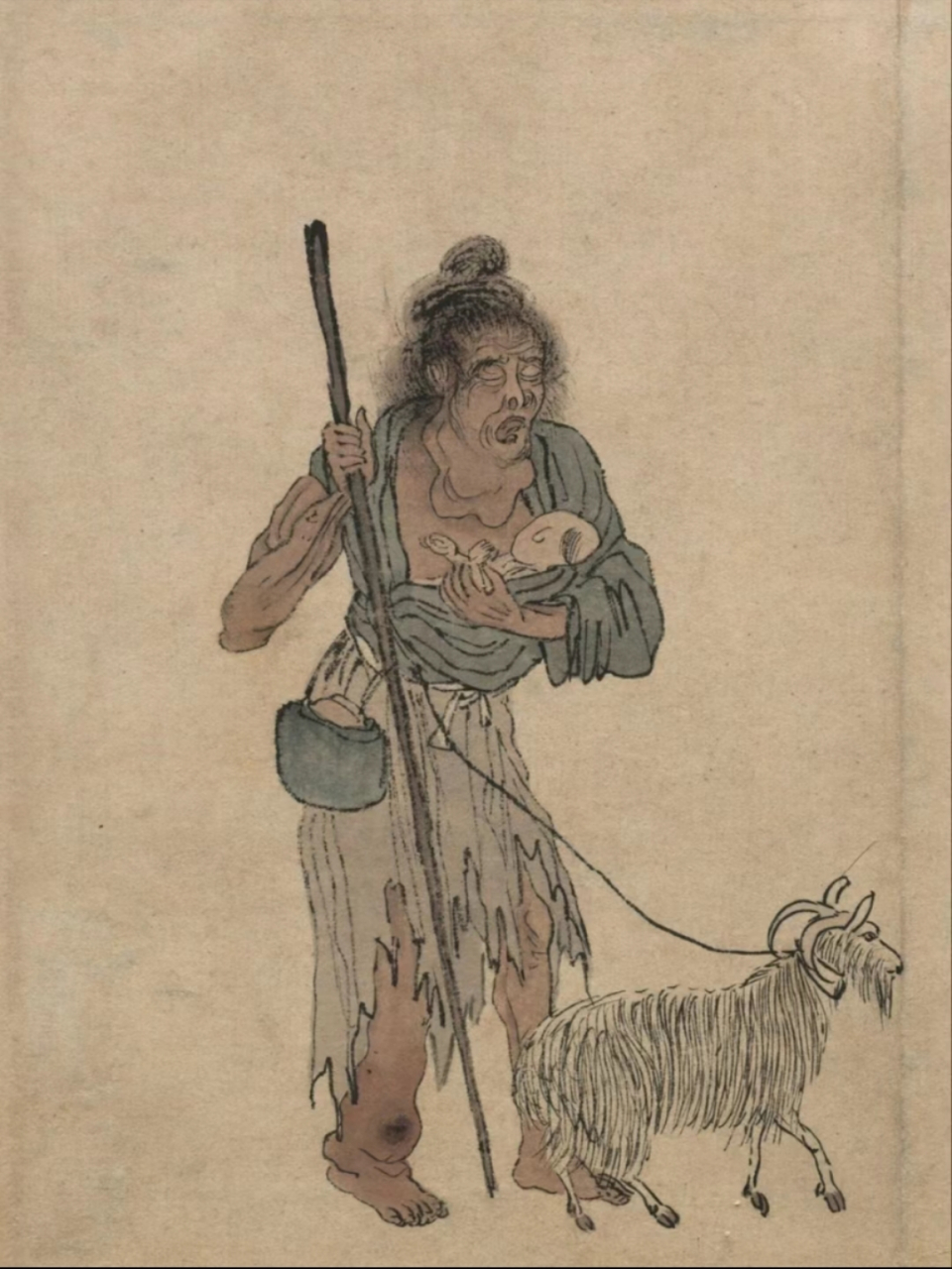 明朝时期,东南老百姓受灾的"流民图",此幅画卷为周臣所画,现藏于