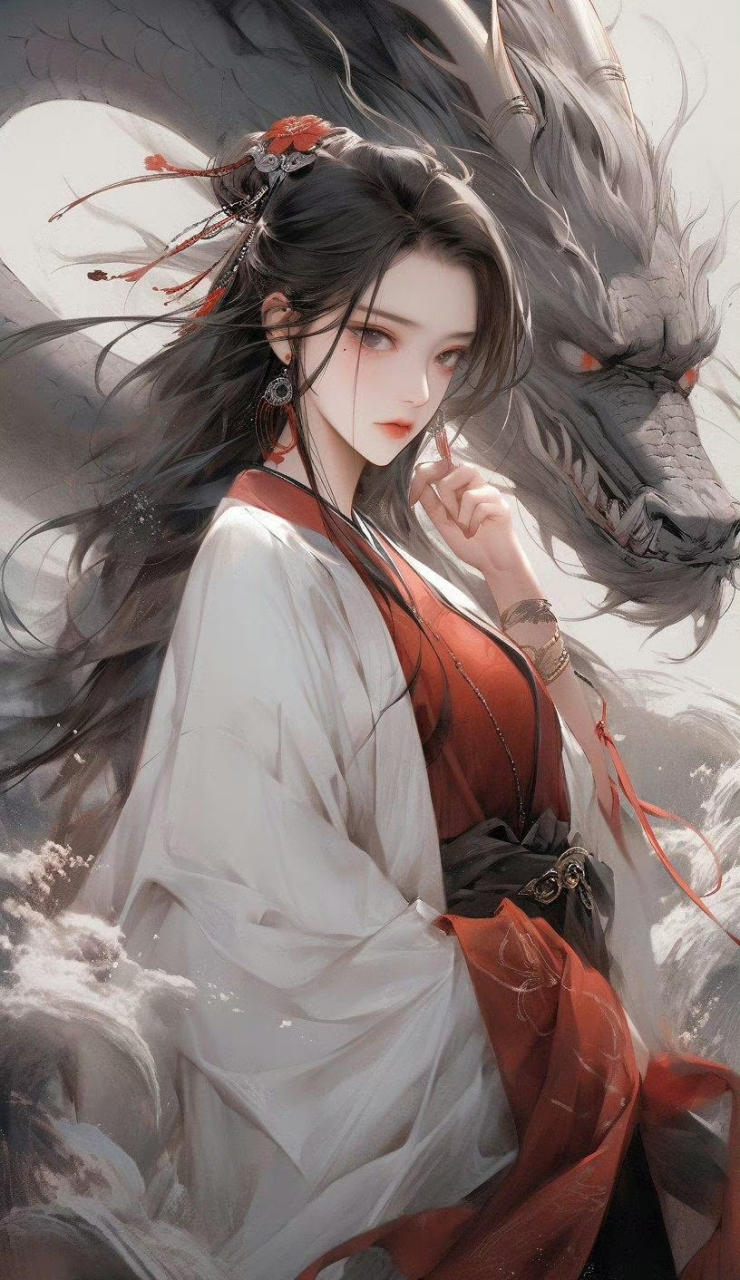 古风插画龙女壁纸|龙的传说~ 迈向八月 平安健康 万事胜意,愿下半年