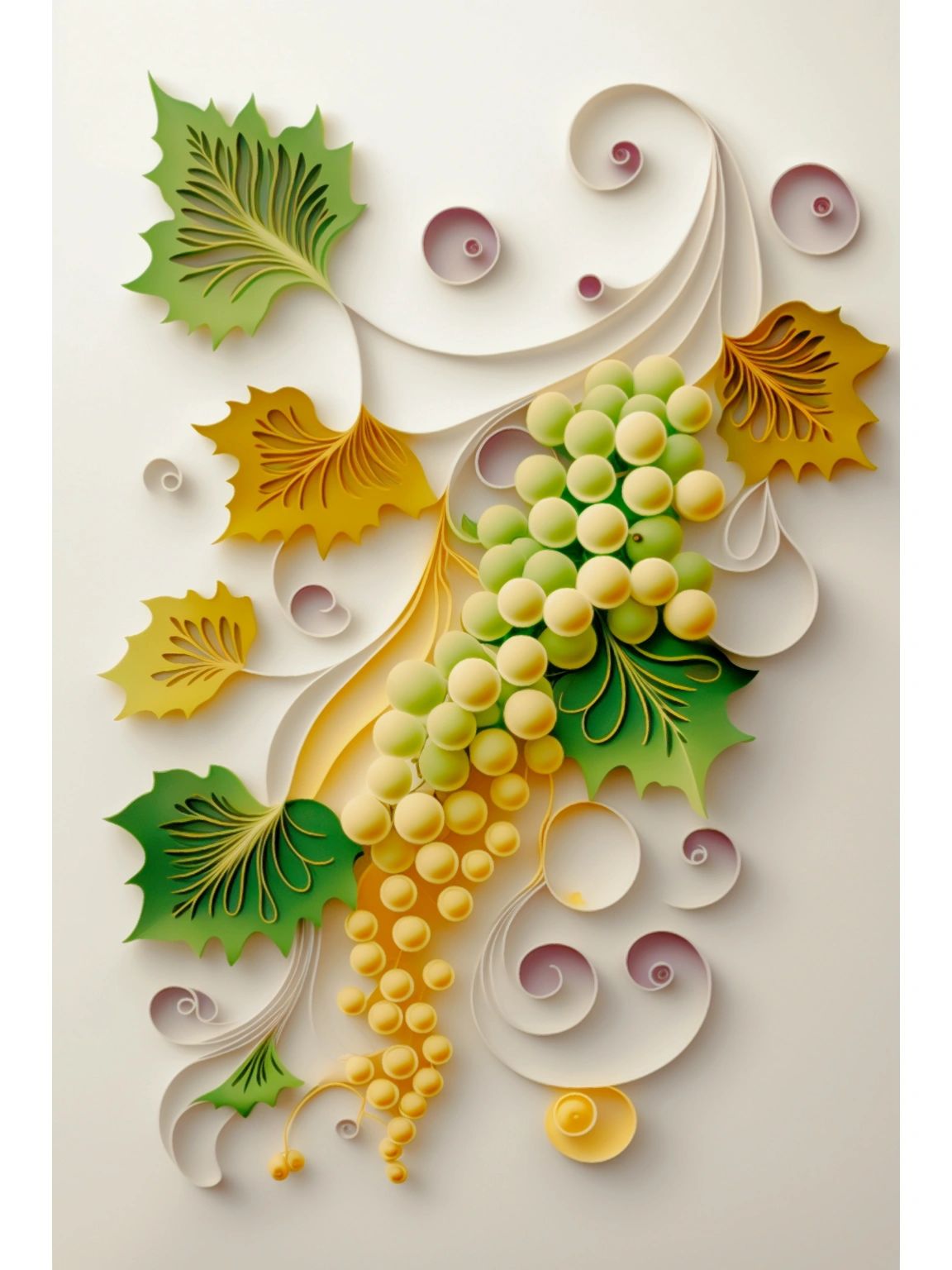 衍纸图:晶莹剔透的葡萄