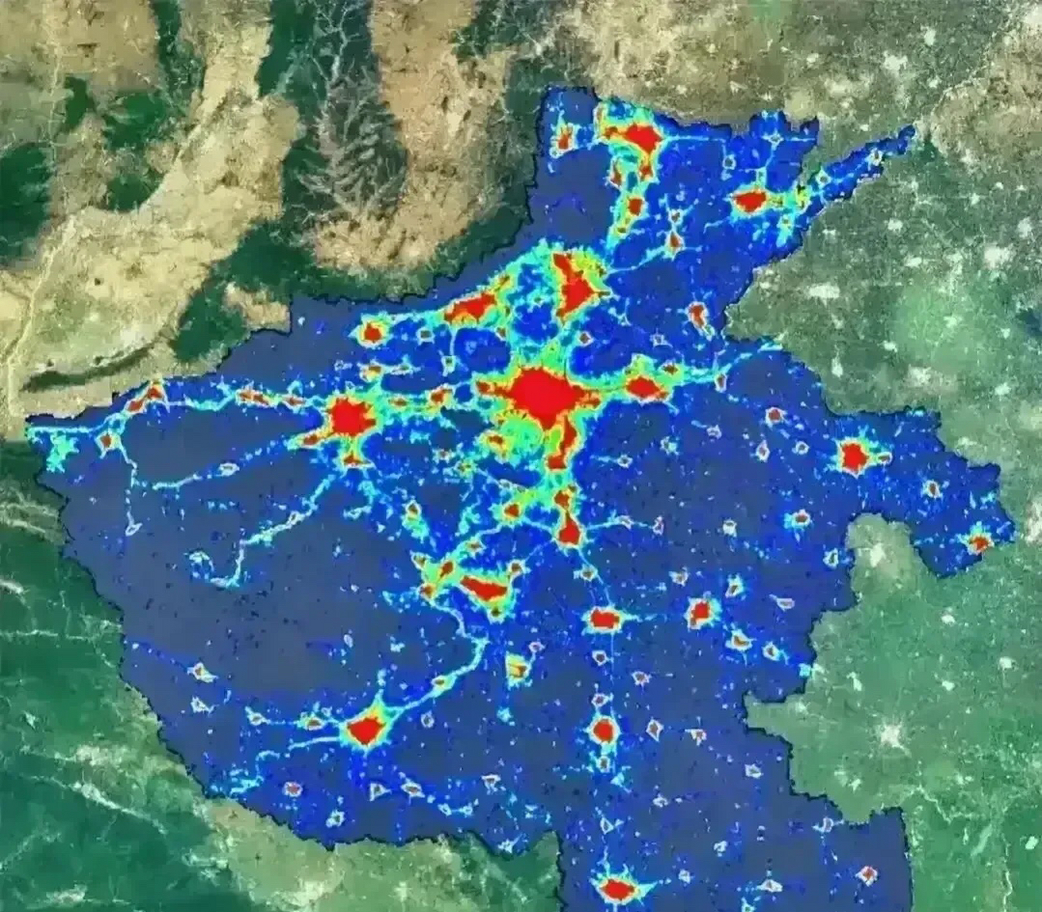 河南的热力图 1.郑州  2.